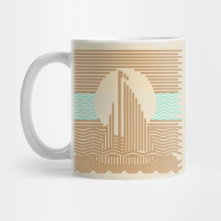 Abstract Lines and Shapes Sailboat Mug